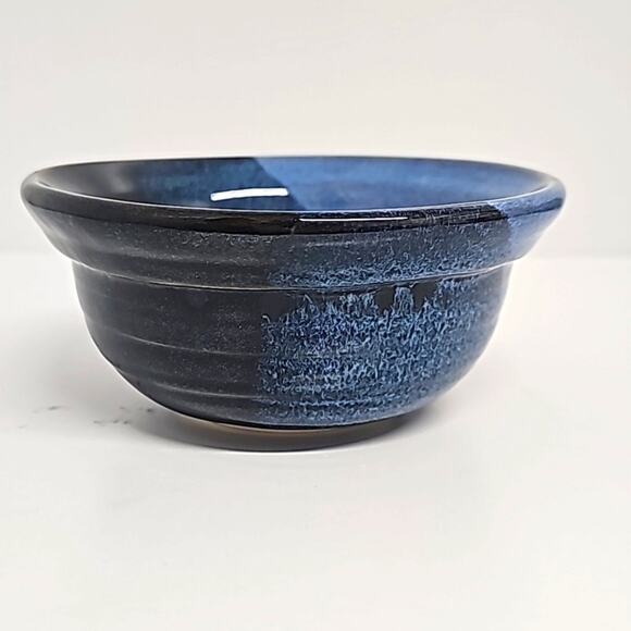 MTM Empty Bowls Handmade Ceramic Bowl Black and Blues No Chips Cracks or Repair - Picture 3 of 7